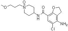 CAS # 1900715-98-1, 4-Amino-5-chloro-2,3-dihydro-N-[1-(3-methoxypropyl)-1-oxido-4-piperidinyl]-7-benzofurancarboxamide