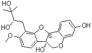 CAS # 190381-82-9, Orientanol A, [6aS-[6aalpha,10(R*),11aalpha]]-10-(2,3-Dihydroxy-3-methylbutyl)-9-methoxy-6H-benzofuro[3,2-c][1]benzopyran-3,6a(11aH)-diol