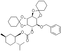 structure of CAS# 190513-83-8, 2,3:4,5-二-O-环己基亚基-6-O-(苯基甲基)-D-myo-肌醇 (1R,2S,5R)-5-甲基-2-(1-甲基乙基)环己基碳酸酯