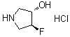 structure of CAS# 1909293-52-2, (3S,4S)-4-氟-3-吡咯烷醇盐酸盐
