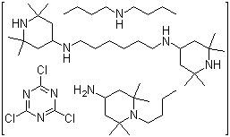 CAS # 192268-64-7, Chimassorb 2020, N,N'-Bis(2,2,6,6-tetramethyl-4-piperidinyl)-1,6-hexanediamine polymer with 2,4,6-trichloro-1,3,5-triazine reaction products with N-butyl-1-butanamine and N-butyl-2,2,6,6-tetramethyl-4-piperidinamine, Tiangang HS-200