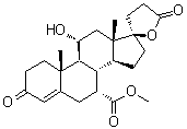structure of CAS# 192704-56-6, 11alpha-羟基-7alpha-(甲氧羰基)-3-氧代孕甾-4-烯-21,17alpha-内酯