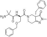 CAS # 193273-66-4, Capromorelin, N-[(2R)-1-[(3aR)-2-Methyl-3-oxo-3a-(phenylmethyl)-6,7-dihydro-4H-pyrazolo[4,3-c]pyridin-5-yl]-1-oxo-3-(phenylmethoxy)propan-2-yl]-2-amino-2-methylpropanamide