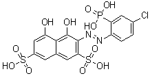 CAS # 1938-82-5, Chlorophosphonazo I, 3-[(4-Chloro-2-phosphonophenyl)azo]-4,5-dihydroxy-2,7-naphthalenedisulfonic acid