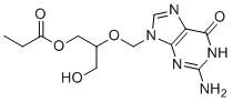 structure of CAS# 194159-18-7, [2-[(2-amino-6-oxo-1H-purin-9-yl)methoxy]-3-hydroxypropyl] propanoate