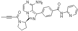 structure of CAS# 1952316-43-6, 4-[8-Amino-3-[(2R)-1-(1-oxo-2-butyn-1-yl)-2-pyrrolidinyl]imidazo[1,5-a]pyrazin-1-yl]-N-2-pyridinylbenzamide