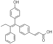 CAS # 195611-82-6, (2E)-3-[4-[(1E)-1-(4-Hydroxyphenyl)-2-phenyl-1-buten-1-yl]phenyl]-2-propenoic acid, GW 7604