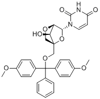 structure of CAS# 195705-32-9, (1R,3R,4R,7S)-1-(4,4'-二甲氧基三苯甲基氧基甲基)-7-羟基-3-(尿嘧啶-1-基)-2,5-二氧杂双环[2.2.1]庚烷