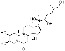 CAS # 19595-18-7, 25S-Inokosterone, (2beta,3beta,5beta,22R,25S)-2,3,14,20,22,26-Hexahydroxycholest-7-en-6-one