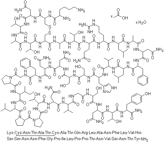 structure of CAS# 196078-30-5, Pramlintide acetate