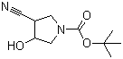 structure of CAS# 197143-33-2, tert-Butyl 3-cyano-4-hydroxy-1-pyrrolidinecarboxylate