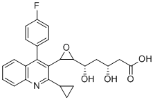 CAS # 1980814-87-6, Pitavastatin Impurity 22, (3R,5S)-5-(3-(2-cyclopropyl-4-(4-fluorophenyl)quinolin-3-yl)oxiran-2-yl)-3,5-dihydroxypentanoic acid