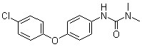CAS # 1982-47-4, Chloroxuron, 3-[p-(p-Chlorophenoxy)phenyl]-1,1-dimethylurea, C 1983, 3-[4-(p-Chlorophenoxy)phenyl]-1,1-dimethylurea, Gesamoos, N-4-(p-Chlorophenoxy)phenyl-N',N'-dimethyl urea, N1-[4-(4-Chlorophenoxy)phenyl]-N,N-dimethylurea, Norex, Tenoran
