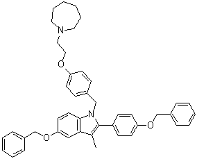 structure of CAS# 198480-21-6, 1-[4-(2-(Azepan-1-yl)ethoxy)benzyl]-5-(benzyloxy)-2-(4-(benzyloxy)phenyl)-3-methyl-1H-indole