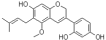 CAS # 199331-35-6, Dehydroglyasperin C, 4-[7-Hydroxy-5-methoxy-6-(3-methyl-2-butenyl)-2H-1-benzopyran-3-yl]-1,3-benzenediol