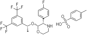 CAS # 200000-59-5, (2R,3S)-2-[(1R)-1-[3,5-Bis(trifluoromethyl)phenyl]ethoxy]-3-(4-fluorophenyl)morpholine 4-methylbenzenesulfonate