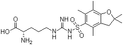 structure of CAS# 200116-81-0, N5-[[[(2,3-二氢-2,2,4,6,7-五甲基-5-苯并呋喃)磺酰]氨基]亚氨甲基]-D-鸟氨酸