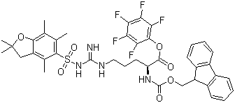 structure of CAS# 200132-16-7, N-alpha-Fmoc-N-gamma-(2,2,4,6,7-五甲基二氢苯并呋喃-5-磺酰基)-L-精氨酸五氟苯酯
