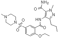 CAS # 200575-15-1, 4-[2-Ethoxy-5-(4-methyl-1-piperazinylsulfonyl)benzamido]-1-methyl-3-propyl-1H-pyrazole-5-carboxamide