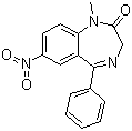 CAS # 2011-67-8, Nimetazepam, 1,3-Dihydro-1-methyl-7-nitro-5-phenyl-2H-1,4-benzodiazepin-2-one, 1-Methyl-7-nitro-5-phenyl-1H-1,4-benzodiazepin-2(3H)-one