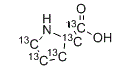 L-脯氨酸-<sup>13</sup>C<sub>8</sub>分子结构 (CAS 201740-83-2)