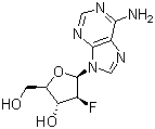 structure of CAS# 20227-41-2, 9-(2-Deoxy-2-fluoro-beta-D-arabinofuranosyl)adenine