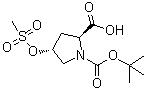 structure of CAS# 202477-59-6, (2S,4R)-4-[(甲磺酰基)氧基]-1,2-吡咯烷二甲酸 1-叔丁酯