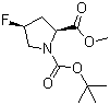 structure of CAS# 203866-16-4, N-叔丁氧羰基-顺式-4-氟-L-脯氨酸甲酯