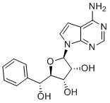 structure of CAS# 2040291-27-6, (2R,3R,4S,5R)-2-(4-氨基吡咯并[2,3-d]嘧啶-7-基)-5-[(R)-羟基(苯基)甲基]四氢呋喃-3,4-二醇
