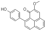 structure of CAS# 204134-70-3, 9-(4-Hydroxyphenyl)-2-methoxy-1H-phenalen-1-one