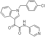 CAS # 204205-90-3, Indibulin, 2-(1-(4-Chlorophenylmethyl)-1H-indol-3-yl)-2-oxo-N-(pyridin-4-yl)acetamide