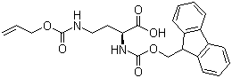 structure of CAS# 204316-32-5, 2-Fmoc-amino-4-[[(allyloxy)carbonyl]amino]-L-butyric acid