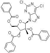 structure of CAS# 205171-10-4, 2,6-二氯-9-(2,3,5-三-O-苯甲酰基-2-C-甲基-beta-D-呋喃核糖基)-9H-嘌呤