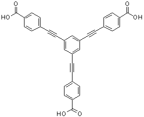 structure of CAS# 205383-17-1, 1,3,5-Tris(4-carboxyphenylethynyl)benzene