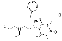 CAS # 20684-06-4, Benzethamophylline hydrochloride, AC 3810, BAX 2739Z, Bamifylline hydrochloride, Briofil, Trentadil