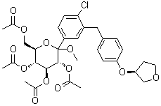 CAS 登录号：2069942-68-1, 甲基 1-C-[4-氯-3-[[4-[[(3S)-四氢-3-呋喃基]氧基]苯基]甲基]苯基]-D-吡喃葡萄糖苷 2,3,4,6-四乙酸酯