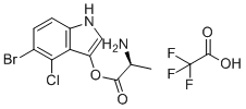structure of CAS# 207725-18-6, (S)-5-溴-4-氯-1H-吲哚-3-基2-氨基丙酸酯2,2,2-三氟乙酸酯