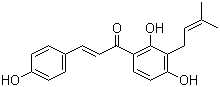 CAS # 20784-50-3, Isobavachalcone, (E)-1-[2,4-Dihydroxy-3-(3-methyl-2-butenyl)phenyl]-3-(4-hydroxyphenyl)-2-propen-1-one