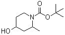 structure of CAS# 208046-23-5, 4-羟基-2-甲基哌啶-1-羧酸叔丁酯