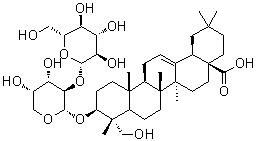 CAS # 20853-58-1, Cauloside C, Fatsiaside D1, Hederagenin 3-O-beta-D-glucopyranosyl(1→2)-O-alpha-L-arabinopyranoside, Hederoside D2, alpha-Fatsin