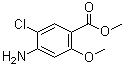 structure of CAS# 20896-27-9, 4-Amino-5-chloro-2-methoxybenzoic acid methyl ester