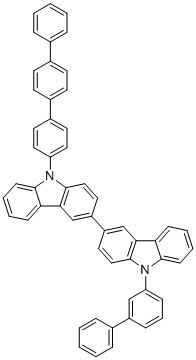 structure of CAS# 2101561-65-1, 9-([1,1'-Biphenyl]-3-yl)-9'-([1,1':4',1''-terphenyl]-4-yl)-9H,9'H-3,3'-bicarbazole