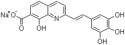 CAS 登录号：210890-96-3, (E)-8-羟基-2-[2-(3,4,5-三羟基苯基)乙烯基]-7-喹啉甲酸钠