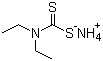 structure of CAS# 21124-33-4, Ammonium N,N-diethyldithiocarbamate