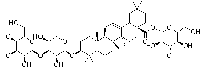 CAS # 211557-36-7, Nudicaucin B, (3beta)-3-[(3-O-beta-D-Galactopyranosyl-alpha-L-arabinopyranosyl)oxy]-olean-12-en-28-oic acid beta-D-glucopyranosyl ester
