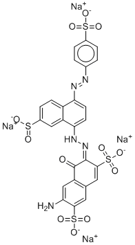 CAS # 2118-39-0, tetrasodium 6-amino-4-hydroxy-3-[[7-sulphonato-4-[(4-sulphonatophenyl)azo]-1-naphthyl]azo]naphthalene-2,7-disulphonate