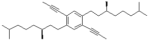 CAS # 211809-70-0, 1,4-Bis[(3S)-3,7-dimethyloctyl]-2,5-di-1-propyn-1-ylbenzene