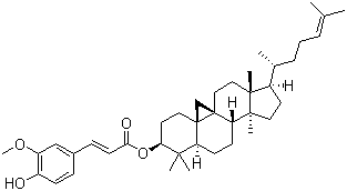 CAS # 21238-33-5, Cycloartenol ferulate, Cycloartenyl ferulate, Ferulic acid cycloartenol ester, Oryzanol A, (3beta)-9,19-Cyclolanost-24-en-3-ol 3-(4-hydroxy-3-methoxyphenyl)-2-propenoate