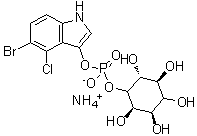 structure of CAS# 212515-11-2, myo-Inositol 1-(5-bromo-4-chloro-1H-indol-3-yl hydrogen phosphate) monoammonium salt