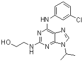 structure of CAS# 212779-48-1, 2-[[6-[(3-氯苯基)氨基]-9-异丙基-9H-嘌呤-2-基]氨基]乙醇